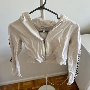 DANIELLE GUIZIO - White and Black Checker Zip Up